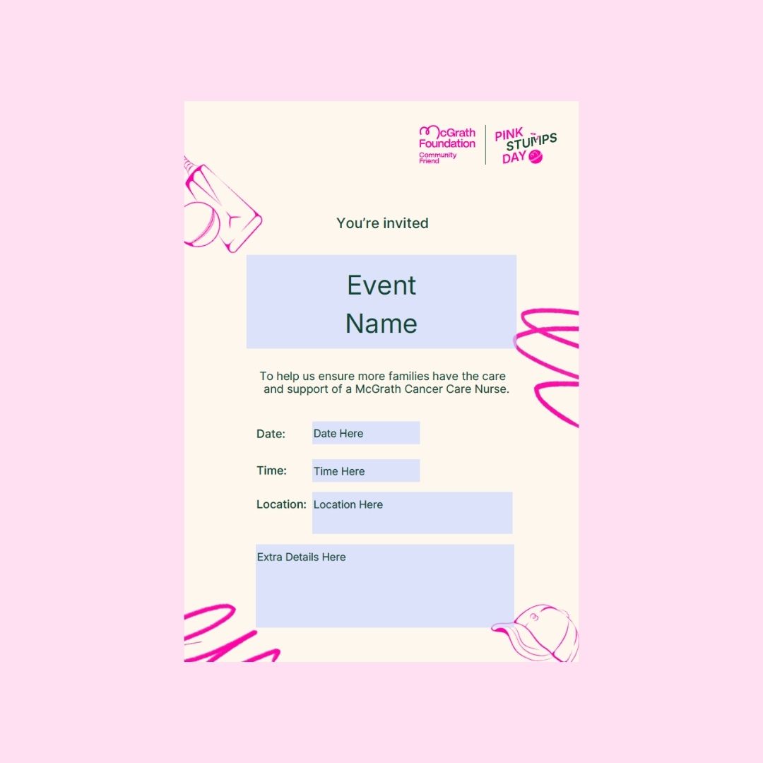 Invitation - Pink Stumps Day