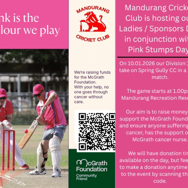 Mandurang Cricket Club Pink Stumps Day